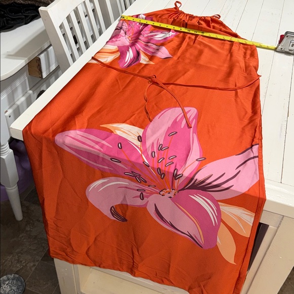 Suzy Shier Rust Orange Gathered Waist maxi Dress Sm NWOT - Picture 10 of 13